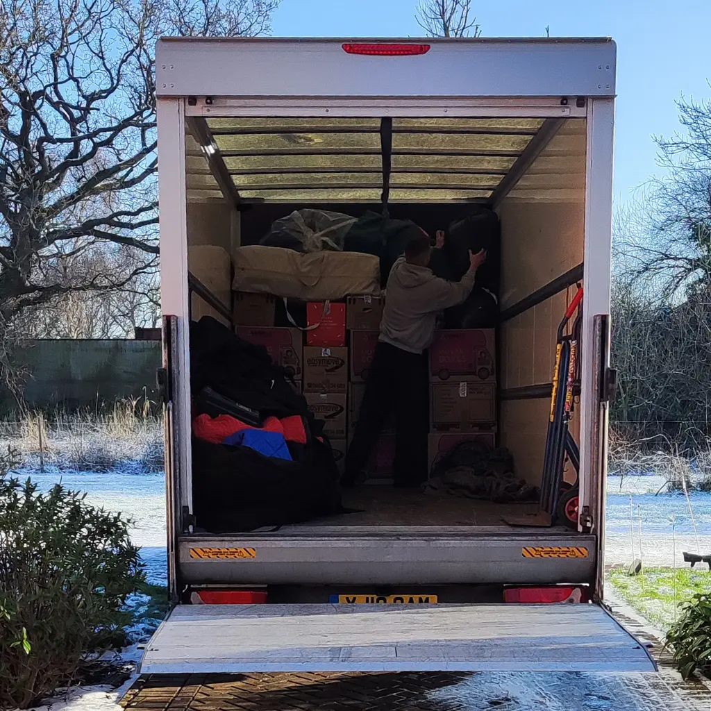 Loading the van for a long distance removal